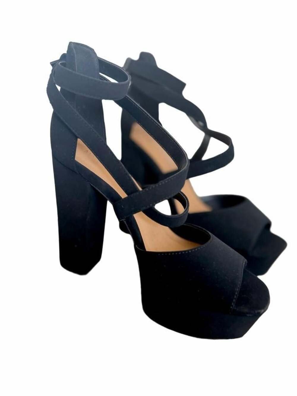 Marc Republic Platform High Heel Sandals Black Suede